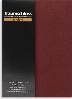 Produktbild von Traumschloss Comfort Jersey Spannbettlaken 180-200 x 200 cm bordeaux 100% Baumwolle