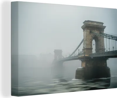 Produktbild von OneMillionCanvasses® - Leinwandbilder - 150x100 cm, Kettenbrücke Budapest, Wandbilder Kunstdruck Wanddekoration