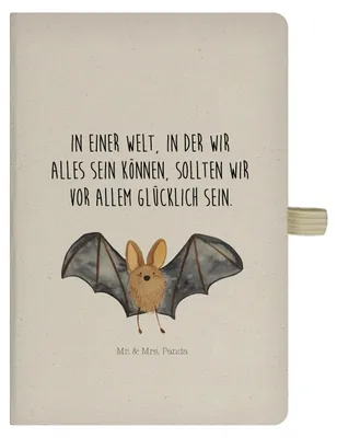 Produktbild von Mr. & Mrs. Panda Journal Fledermaus Flügel - Transparent - Geschenk, Schreibheft, notizbuch, Lustige Sprüche, Kladde, Reisetagebuch, Schreibbuch