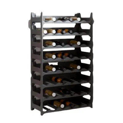 Image de Casier à vin 60 x 26 x 104 cm polypropylène anthracite pour 48 bouteilles