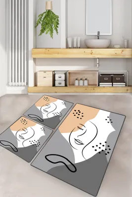 Immagine prodotto di Mijolnir, Smiling Face, set di tappetini da bagno (3 pezzi), multicolore, 100% POLIESTERE, 50 x 60 cm