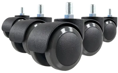 Produktbild von hjh OFFICE Stuhlrollen 5x ROLO M10/50mm Ersatz Rollen Bürostuhl für Parkett, Laminat, Fliesen oder Steinboden
