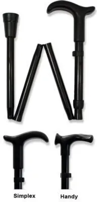 Produktbild von Gehstock HANDY faltbar, anatomisch, 5-fach höhenverstellbar schwarz>>>>links