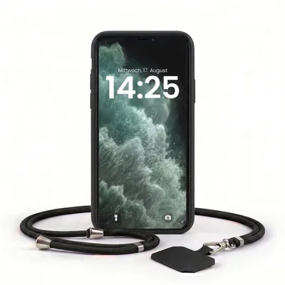 Produktbild von Handyhülle für Apple iPhone 11 Pro mit Handykette Band Kordel Hülle Case Schutzhülle Schwarz