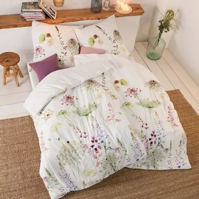 Produktbild von Estella Kuschelflanell Bettwäsche Meadow grün 135x200 cm + 80x80 cm