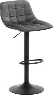Produktbild von WOLTU Barhocker Barstuhl Tresenhocker Bistrohocker Designer Hocker mit Rückenlehne, aus Samt und Metall, höhenverstellbar drehbar Dunkelgrau