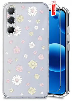 Produktbild von Hülle für Samsung S25 FE – Frühlingsmotive, Frühlingsblumen, transparente Hülle + Displayschutzfolie