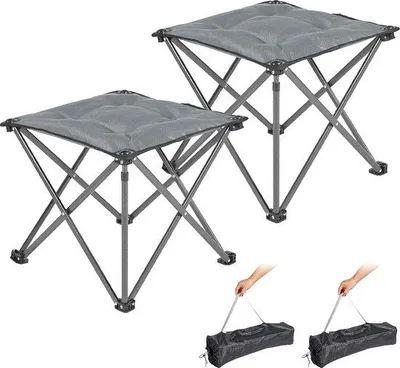 Produktbild von Famanu Campingstuhl faltbar, ultraleicht, tragbar mit Tragetasche - grau