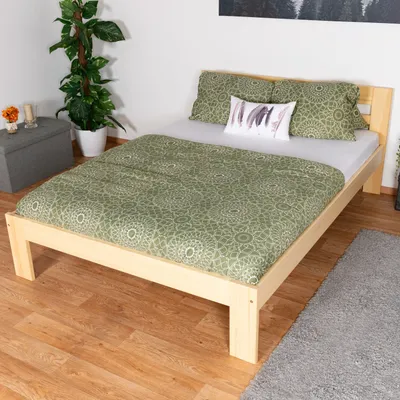 Produktbild von Bettrahmen für Kinder / Kinderbett 140 x 200 cm | Massivholz: Kiefer | Natur Lackiert