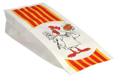 Produktbild von Hähnchenbeutel, Papier mit HDPE-Einlage 24 cm x 10,5 cm x 5,5 cm "Grillhähnchen" 1/2