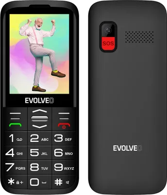 Produktbild von Evolveo EasyPhone 8595683203531, Balken, Dual-SIM, 7,11 cm (2.8"), 0,3 MP, 1700 mAh, Schwarz