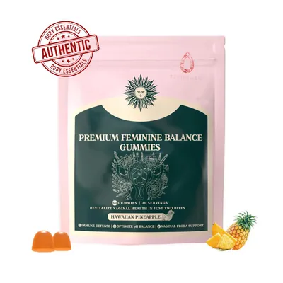 Zdjęcie produktu dla Feminine Balance Gummies, wegańskie, żelki Ananas, flora intymna, równowaga pochwy