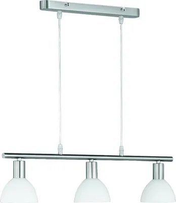 Produktbild von Balken Pendelleuchte DALLAS 3 flammig Glas Lampenschirme Weiß Ø 11cm, 61cm breit