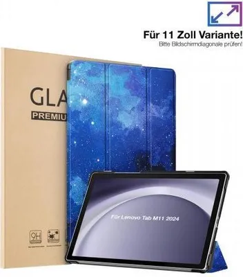 Produktbild von Schutzhülle + 2x 9H Display Glas für Lenovo Tab M11 11.0 Zoll Cover Case Schutz Tablet Farbe: Starry Sky