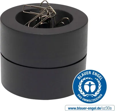 Produktbild von MAUL Klammernspender MAULpro Recycling Kunststoff Stahl Metall 7.3 x 7.3 x 6 cm schwarz