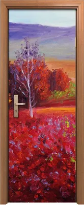 Produktbild von Türposter 70x200 cm Türaufkleber Türtapete Türfolie Klebefolie Landschafts Baum abstrakte Gras