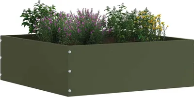 Produktbild von vidaXL Raseneinfassung 6 pcs Olive Grün 40 x 40 x 13 cm Stahl
