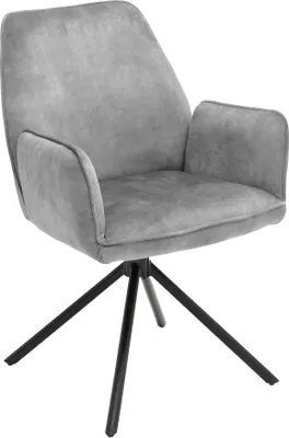 Produktbild von Esszimmerstuhl >Ottawa< mit Armlehne in Grau - 60x89x64 (BxHxT) 180 °drehbar