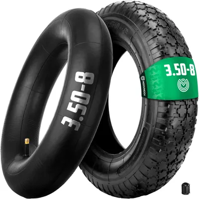 Zdjęcie produktu dla Opona Kruiwagenband 3.50-8 z dętką i prostym zaworem TR13 - wzmocniona opona 4-warstwowa