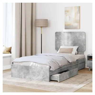 Produktbild von Bettgestell aus Holzwerkstoff mit stabiler Lattenbasis - Modernes Design für Ihr Schlafzimmer