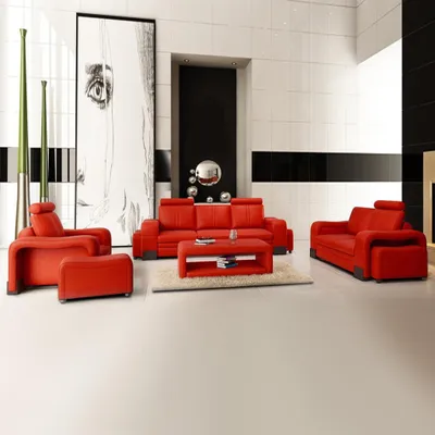 Produktbild von Ledersofa Sofagarnitur 3+2+1 Sitzer Set Garnitur Polstersofa Couch Designersofa