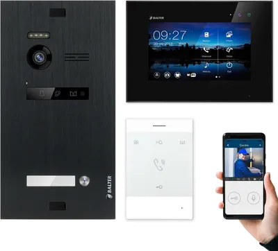 Produktbild von BALTER EVO Video Türsprechanlage Schwarz Set 2-Draht Talk + 7" WiFi-LCD-Monitor für 1 Familienhaus