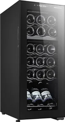 Zdjęcie produktu dla Melchioni Vermentino 18 C Dual, Chłodziarka na wina z kompresorem, Wolnostojący, 18 butel., 70 W, G, Czarny