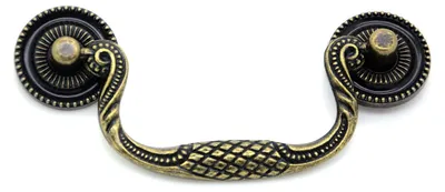 5 Klapp-Möbelgriff, Schubladengriff, Schrankgriff, Antikdesign 12,5 x 5,3 cm