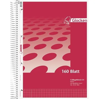 Image de Bloc Collège Design Cloches A4 60g/qm 160 feuilles quadrillées avec 4 perforations