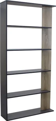 Immagine prodotto di Milani Home - libreria moderna 90 x 24 x 180 cm, antracite, truciolare bilaminato