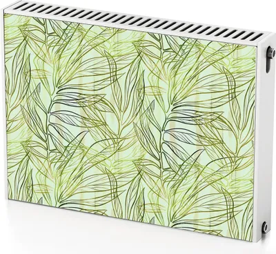 Produktbild von Palmblätterblätter – Magnetische Heizkörperabdeckung – 80x60 cm – Magnet Heizkörperabdeckung – 3D Würfel – Heizkörperverkleidung – Magnetische Wandverkleidung – Wetterfest