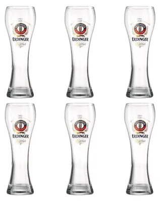 Produktbild von 6x Erdinger Weizenbierglas klar 0,5L