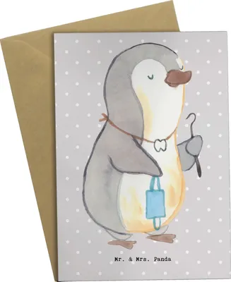 Produktbild von Mr. & Mrs. Panda Beileidskarte Zahnarzt Herz - Grau Pastell - Geschenk, einladungskarten, kommunionskarte, dankeskarten, osterkarte, weihnachtskarten, Grußkarte