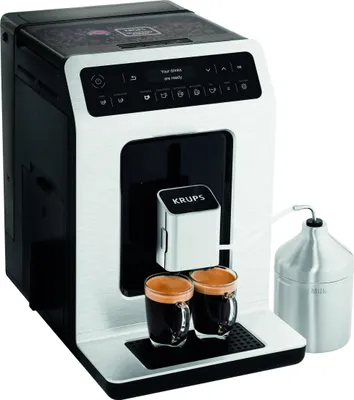 Produktbild von Krups EA891D Evidence Classic Doppel-Cappuccino, Kaffeevollautomat Aluminium-Front / Schwarz