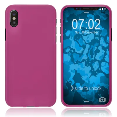 Produktbild von PhoneNatic Case kompatibel mit Apple iPhone X / XS - pink Silikon Hülle matt Cover