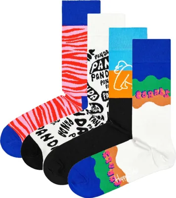Obrázek produktu pro Happy Socks uni ponožky, balení po 4 kusech - dárková sada WWF, dárková krabička, mix barev WWF 1 36-40