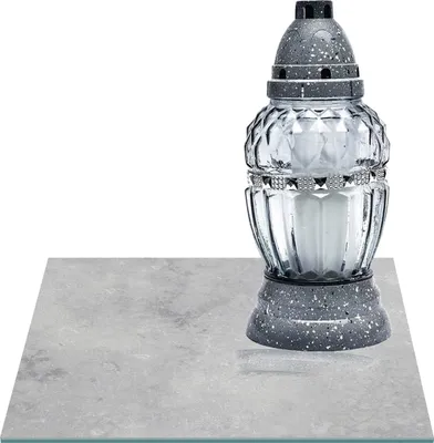 Zdjęcie produktu dla SZKLANA PODSTAWKA POD ZNICZE Z DEDYKACJĄ 40x40cm Beton 275h