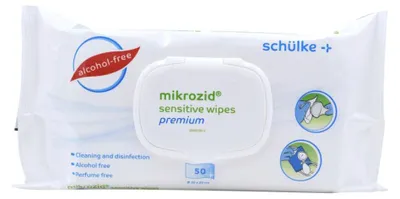 Zdjęcie produktu dla Mikrozid sensitive chusteczki premium Des.MP+Flä.Softp. 50 szt