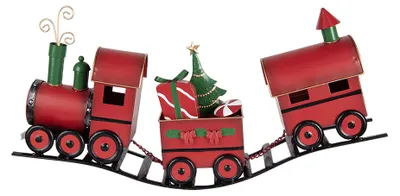 Produktbild von Clayre & Eef Weihnachtsdekorationsfigur Zug 63x13x31 cm Rot Metall