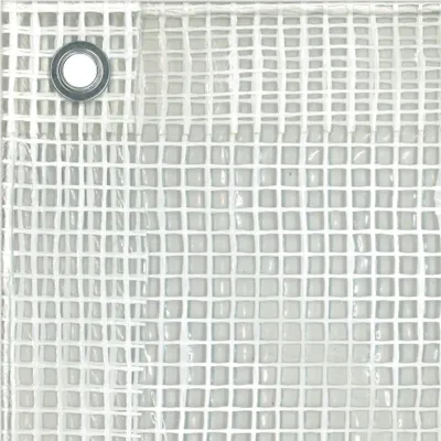 Abdeckplane mit Ösen, 3x4 m, transparent weiß, 150 g/m², wasserdicht