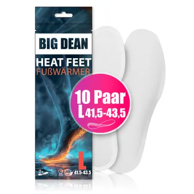 Produktbild von BigDean 10 Paar Fußwärmer – Sohlenwärmer für Schuhgröße 41,5-43,5 8h Wärme