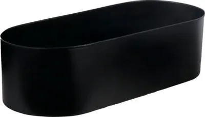 Produktbild von Blumenkasten Lafiora oval Metall 35,5 x 15,5 x 10 cm schwarz inkl. Pflanzvlies