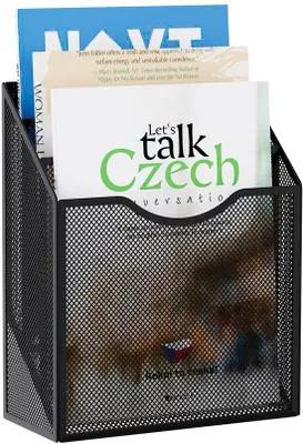 Produktbild von Metallischer 3-Fach A4-Büro-Organisator, Dokumenthalter, Briefkasten, Zeitschriftenhalter, Wandhalter, schwarz