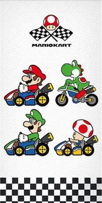 Produktbild von Mario Badetuch mariokart Weiß  70 x 140 cm - Baumwolle