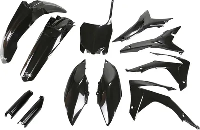 Immagine prodotto di Kit carene UFO PLAST, set di 11 pezzi in plastica con protezione forcella per Honda CRF R 250 / 450 cc, anni di produzione 2013-2017, colore: nero