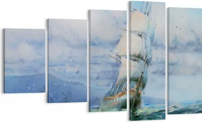 Produktbild von Bild auf Leinwand - Leinwandbild - Meer Segelschiff - 100x60cm - Wand Bild - Wanddeko - Wandbilder - Leinwanddruck - Bilder - Kunstdruck - Wanddekoration - Leinwand bilder - Wandkunst - EG100x60-3782