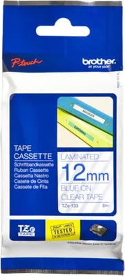 Produktbild von Brother TZE-133, Blau auf transparent, TZe, Grau, Wärmeübertragung, China, 5 Jahr(e)