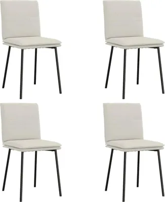 Produktbild von vidaXL Esszimmerstühle 4 Stk. Creme Samt