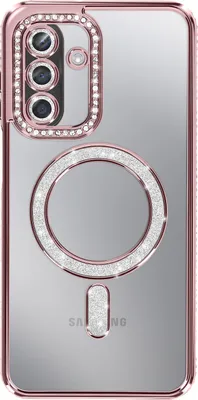 Image de Avizar, coque Galaxy A17 compatible MagSafe avec bordures en strass, rose