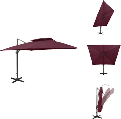 Produktbild von vidaXL Ampelschirm mit Lüftung 300x300 cm Bordeauxrot - Sonnenschirme & Sonnenschutze